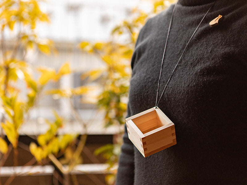 ヒノキの携帯桝